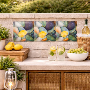 Colourful River Stones Colourful Pebbles Watercolo Tile