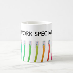 Colourful RJ45 Ethernet Cables Coffee Mug