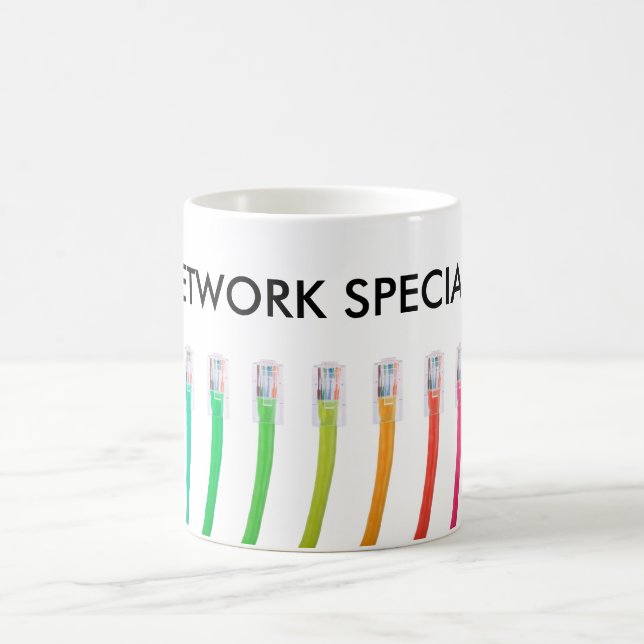 Colourful RJ45 Ethernet Cables Coffee Mug (Center)