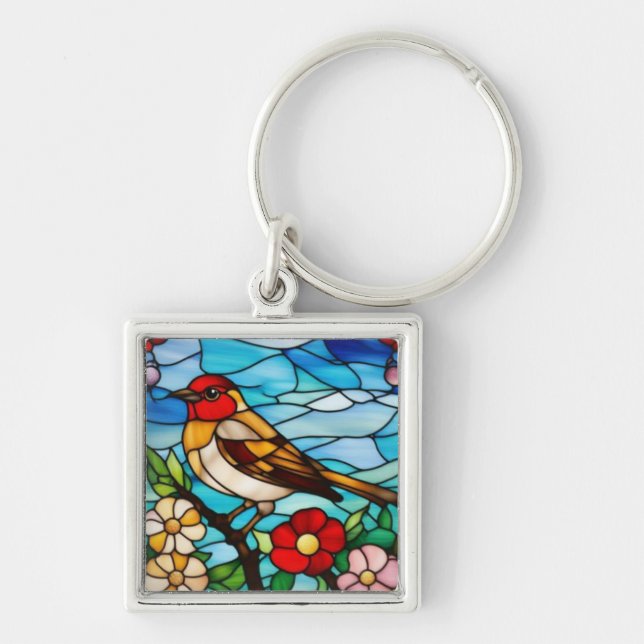 Colourful Robin Keychain (Front)