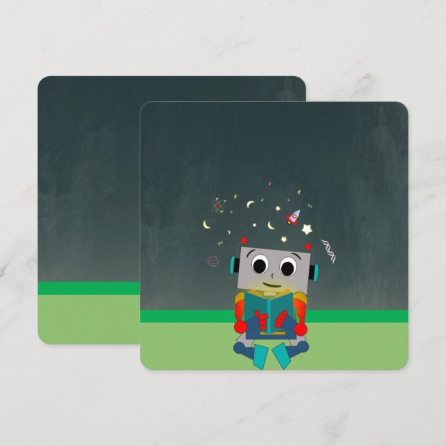 Colourful Robot Card (Front/Back)