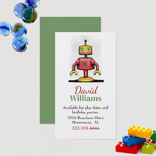 Colourful Robot Children Calling Card