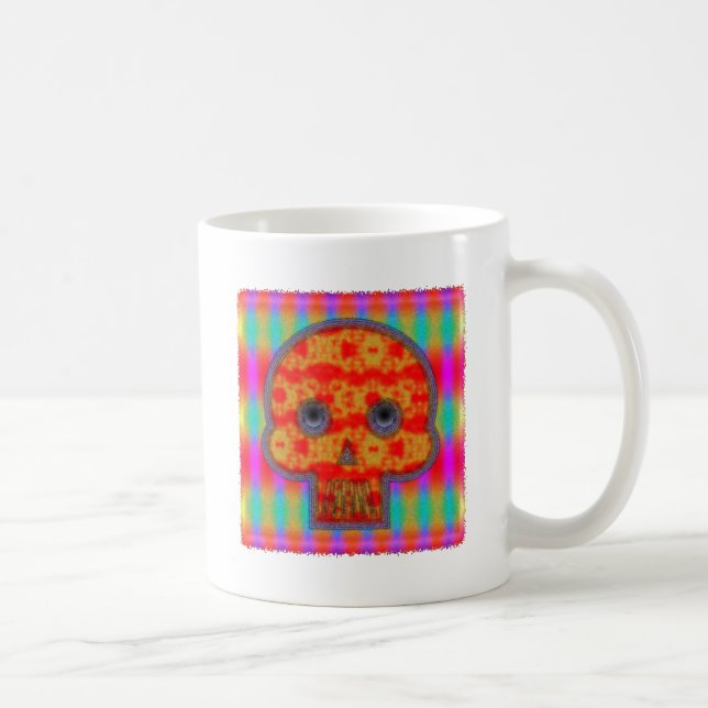 Colourful Robot Skull Painting Coffee Mug (Right)