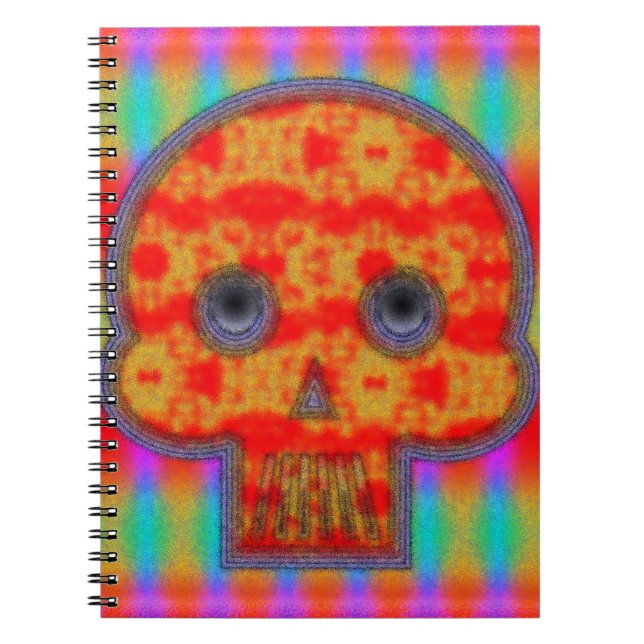 Colourful Robot Skull Painting Notebook (Front)