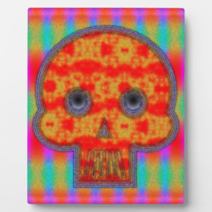 Colourful Robot Skull Painting Plaque