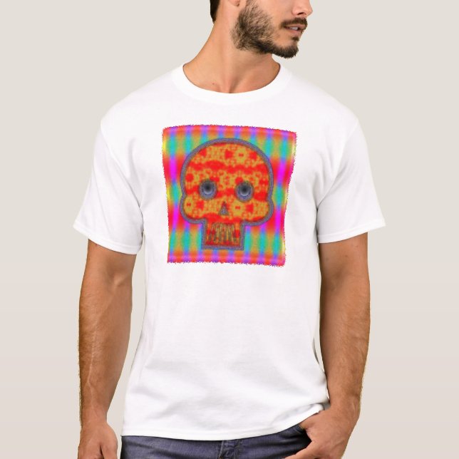 Colourful Robot Skull Painting T-Shirt (Front)