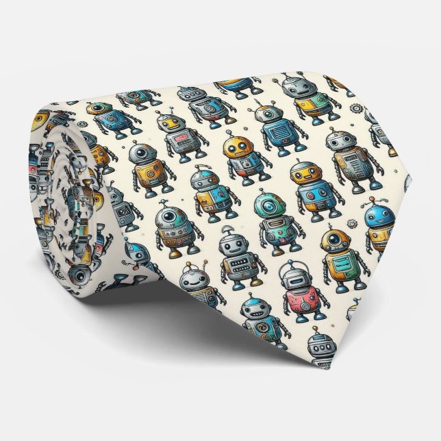 Colourful Robots | STEM Tie (Rolled)