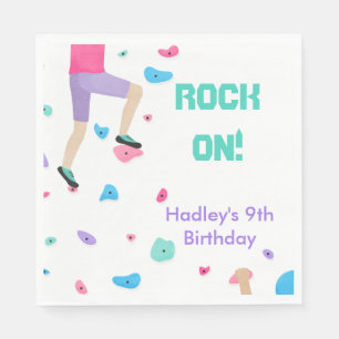 Colourful Rock Climbing Party Napkin