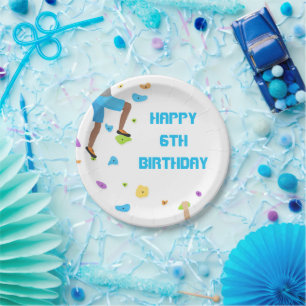 Colourful Rock Climbing Party  Paper Plate