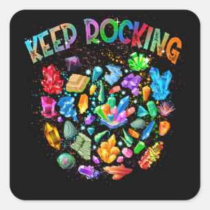 Colourful Rock Collector Earth Scientist Gift Square Sticker