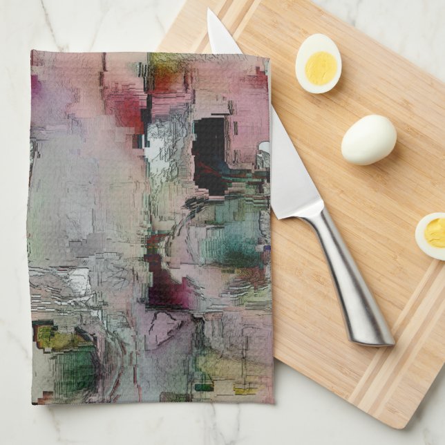 Colourful rock predominated salmon to greenish gre kitchen towel (Quarter Fold)