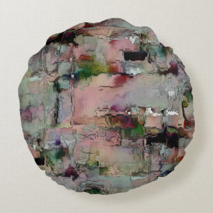 Colourful rock predominated salmon to greenish gre round pillow