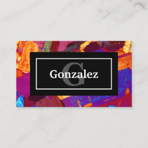 Colourful Rock Thin Section with Name and Monogram Business Card