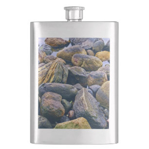 Colourful rocks hip flask