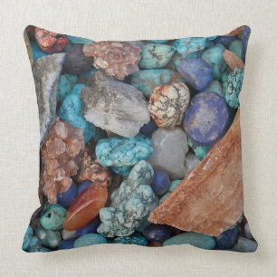Colourful rocks, stones, pebbles design throw pillow
