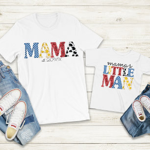 Colourful Rodeo Mama's Little Man Mom Son Matching Toddler T-shirt