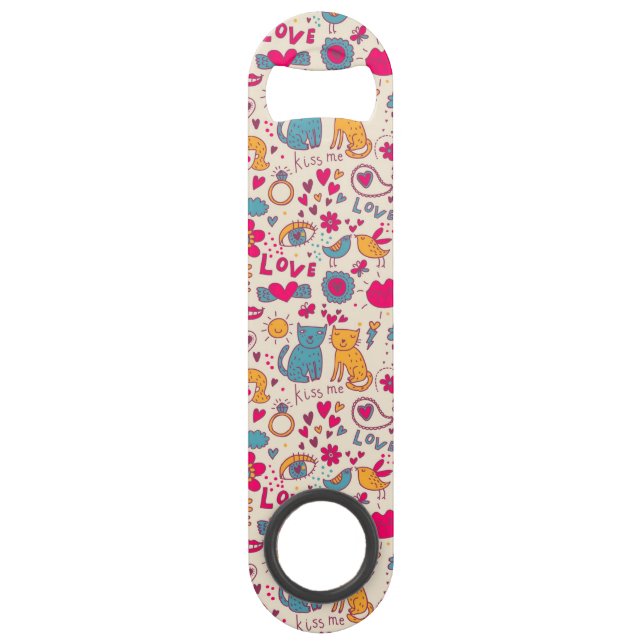Colourful romantic pattern bar key (Front)