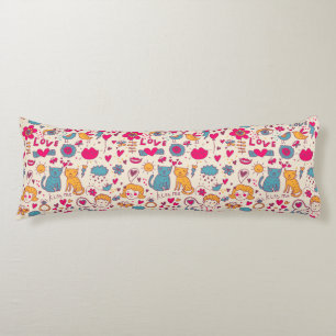 Colourful romantic pattern body pillow