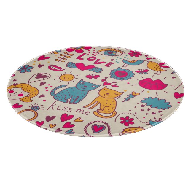 Colourful romantic pattern cutting board (Corner)