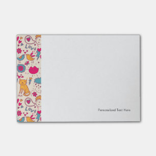 Colourful romantic pattern post-it notes