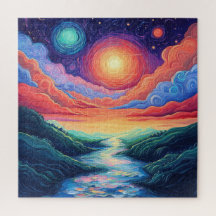 Colourful Room Makeover Coastal Landscape Art