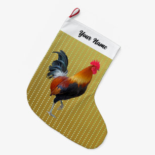 Colourful Rooster Christmas Stocking