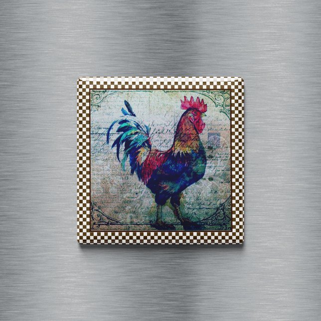 Colourful Rooster Country Ephemera Magnet (Creator Uploaded)