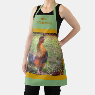 Colourful Rooster Crowing Country Personalized Apron