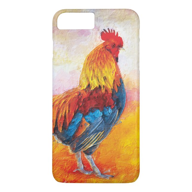 Colourful Rooster Digital Art Painting Case-Mate iPhone Case (Back)