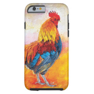 Colourful Rooster Digital Art Painting Tough iPhone 6 Case