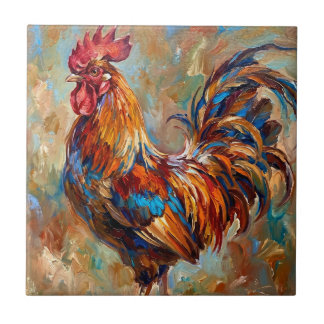 Colourful Rooster Tile