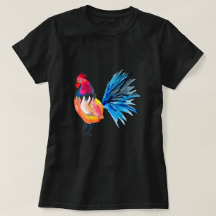 Colourful rooster watercolor animal T-Shirt