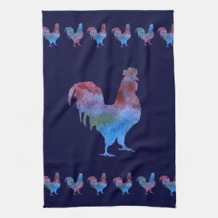 Colourful Roosters Kitchen Towel