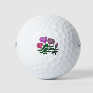 Colourful Rose Design Golf Balls