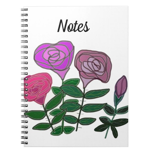 Colourful Rose Design Notebook (Front)