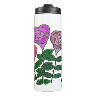 Colourful Rose Design Thermal Tumbler