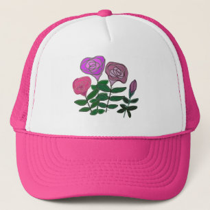 Colourful Rose Design Trucker Hat