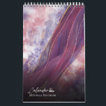 Colourful Rose gold blue Marble watercolor Glitter Calendar<br><div class="desc">Modern Custom Personalized Name rose gold,  purple and pink blue marble glitter texture for holiday gifts celebration</div>