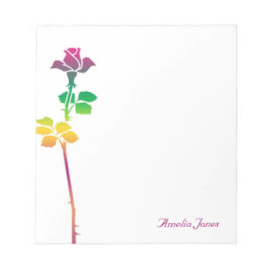 Colourful Rose Personalized Notepad