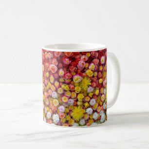 Colourful Roses and Chrysanthemums Floral Gradient Coffee Mug