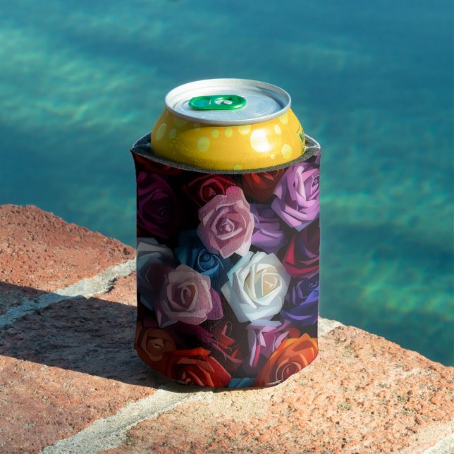 Colourful Roses Can Cozy Can Cooler (In Situ Pool)