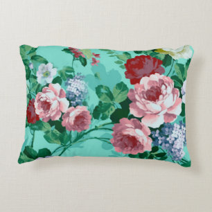 Colourful Roses & Flowers Accent Pillow