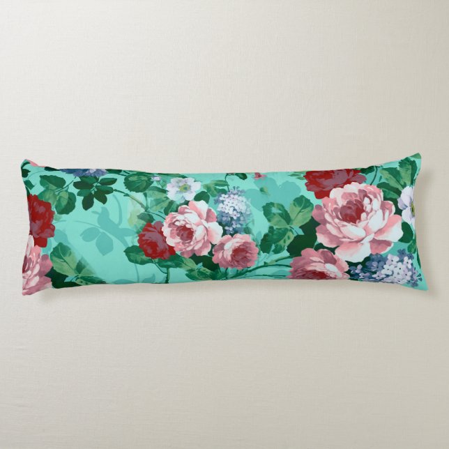 Colourful Roses & Flowers Body Pillow (Back)