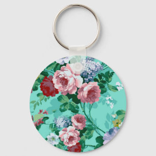 Colourful Roses & Flowers Keychain