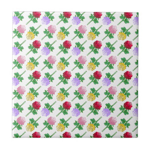 Colourful Roses in a beautiful pattern Tile