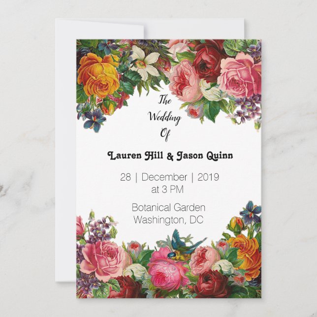 Colourful Roses Invitation (Front)