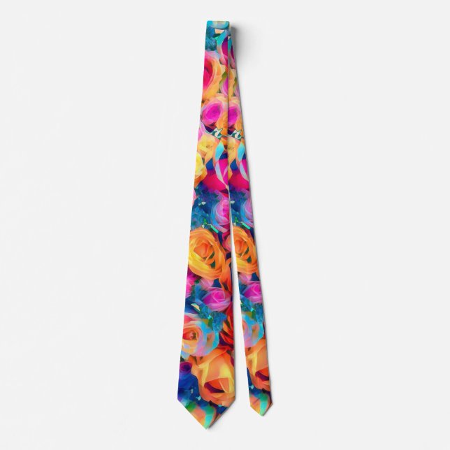 Colourful Roses Neck Tie (Front)