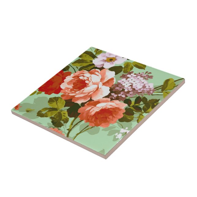 Colourful Roses Tile (Side)