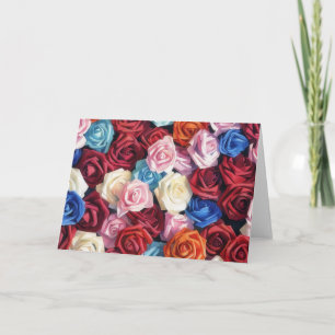 Colourful Roses Watercolor Art Note Card