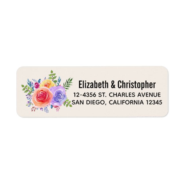 Colourful Roses Watercolor Floral (Front)